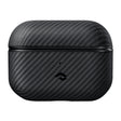 Apple Airpods Pro Kılıf 600D Aramid Fiber Pitaka Classic Serisi Black-Grey Twill Kılıf