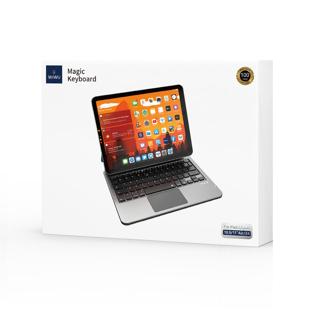 Apple iPad Air 10.9 2020 (4.Nesil) Wiwu MK-003 Gizli Kalem Bölmeli Klavyeli Standlı Kılıf