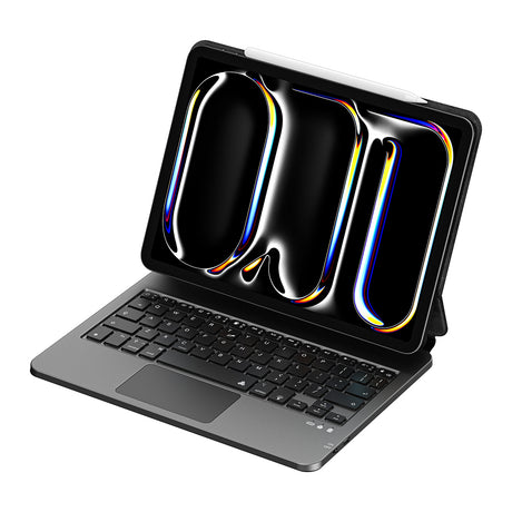 Apple iPad Air 10.9 2022 (5.Nesil) Wiwu MK-003 Gizli Kalem Bölmeli Klavyeli Standlı Kılıf