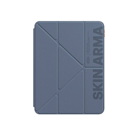Apple iPad Air 11 2024 Kılıf SkinArma Kabartma Baskı Tasarımlı 360 Tam Koruma Arkası Şeffaf Standlı Gamma Kılıf