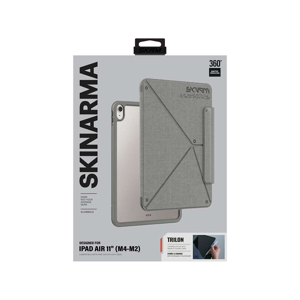 Apple iPad Air 11 2024 Kılıf Skinarma Kalemlikli Dokulu Tasarım Standlı Magnetik Trilon Kılıf