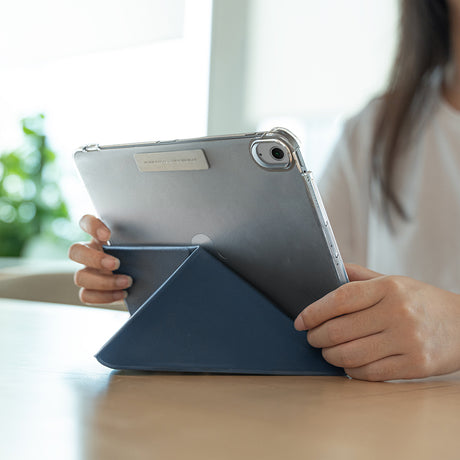 Apple iPad Air 11 2024 Raptic Clear Folio Airbagli Şeffaf Kapaklı Katlanabilir Standlı Kılıf