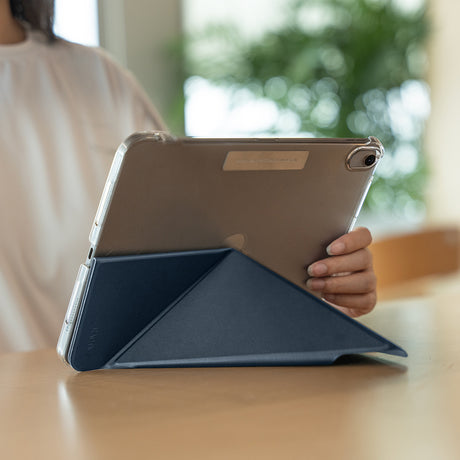 Apple iPad Air 11 2024 Raptic Clear Folio Airbagli Şeffaf Kapaklı Katlanabilir Standlı Kılıf