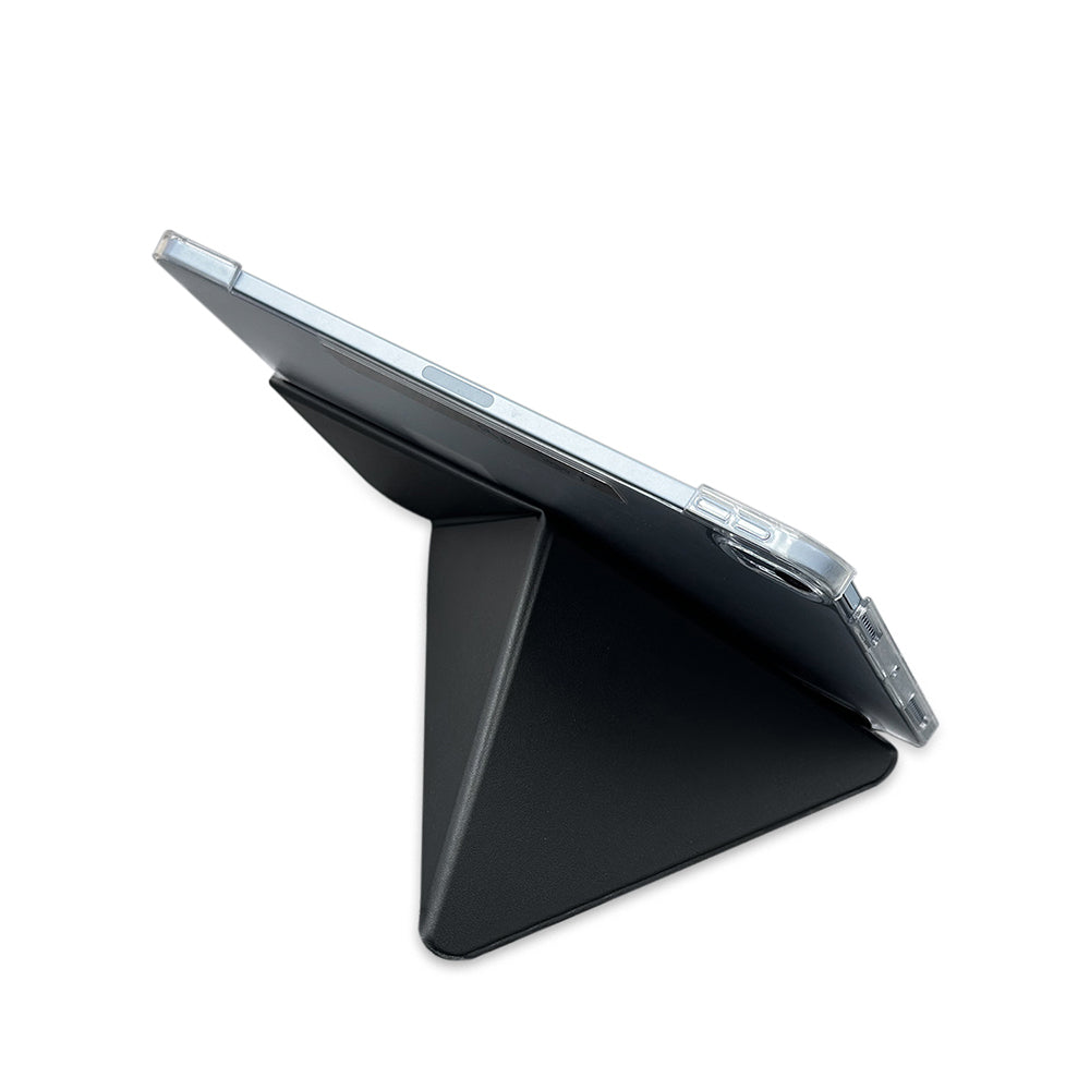 Apple iPad Air 11 2024 Raptic Clear Folio Airbagli Şeffaf Kapaklı Katlanabilir Standlı Kılıf