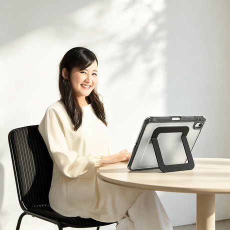 Apple iPad Air 11 2026 M4 Mutural AeroShield Serisi Kalem Bölmeli Airbag Tasarımlı Standlı Tablet Kılıfı