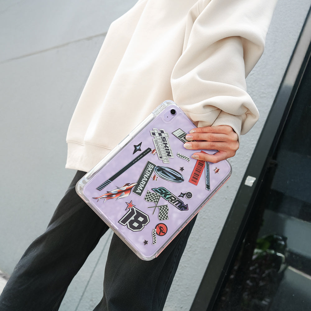 Apple iPad Air 11.Nesil 2025 Kılıf Skinarma Kalemlikli Arkası Şeffaf Standlı Magnetik Zeta Kılıf