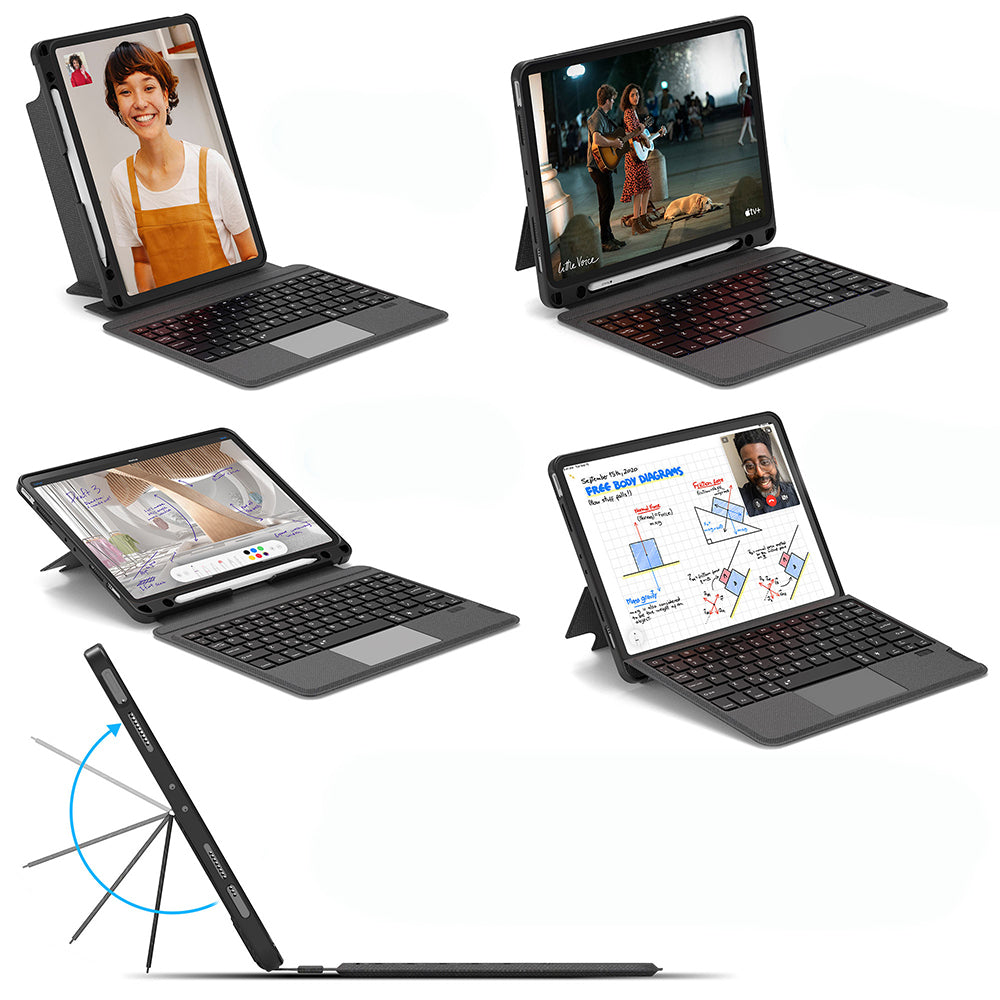 Apple iPad Air 13 2024 Wiwu MagTouch Serisi Gizli Kalem Bölmeli Klavyeli Kılıf