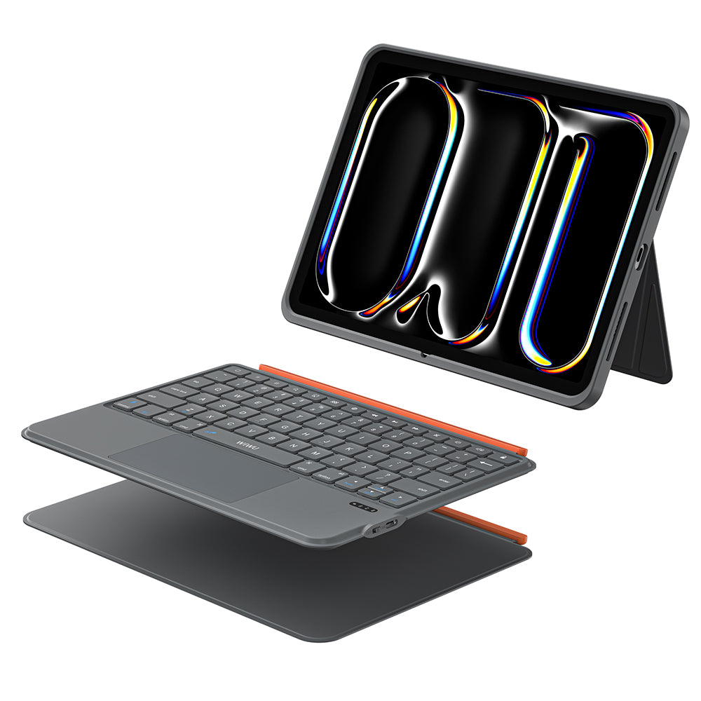 Apple iPad Pro 11 2020 (2.Nesil) Wiwu MK-005 Combo 3in1 Kalem Bölmeli Klavyeli Standlı Kılıf