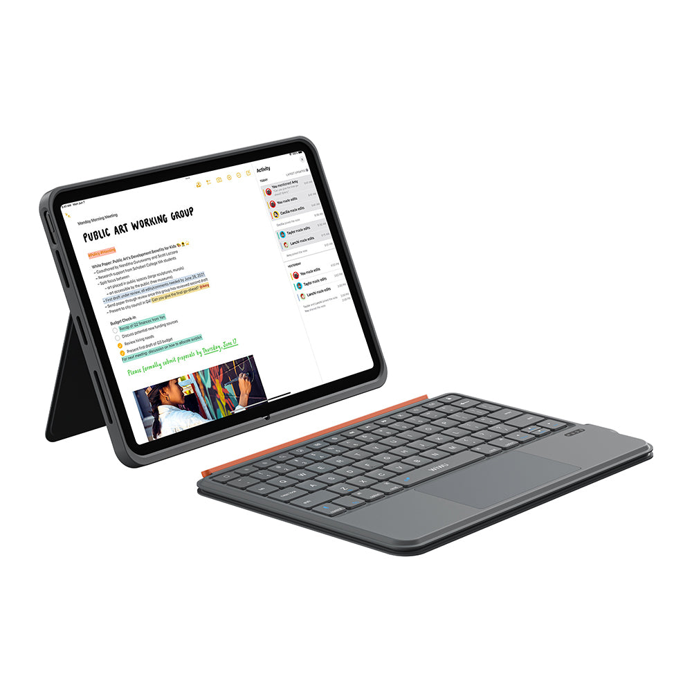 Apple iPad Pro 11 2020 (2.Nesil) Wiwu MK-005 Combo 3in1 Kalem Bölmeli Klavyeli Standlı Kılıf