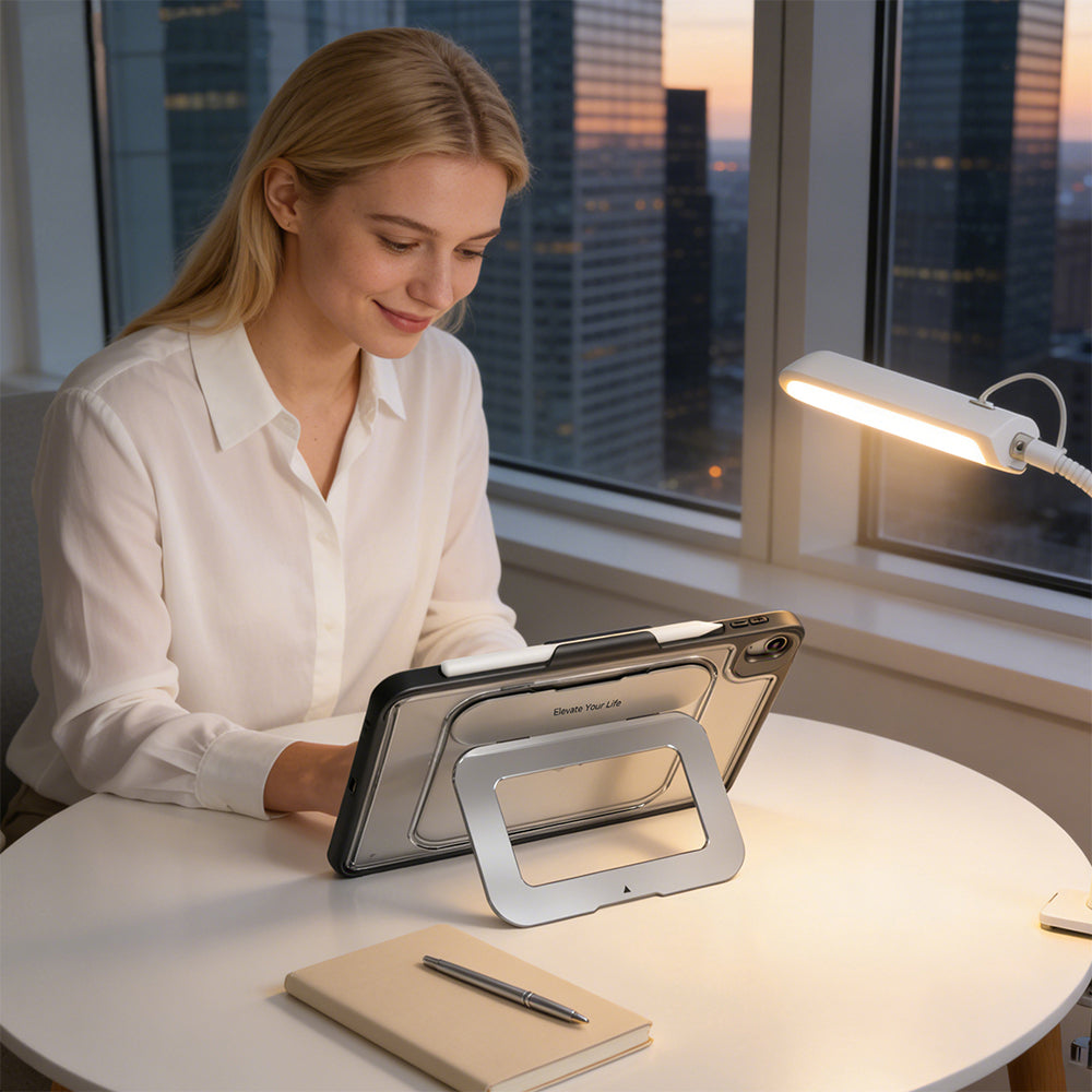 Apple iPad Pro 11 2022 M2 Mutural AlloyKick Serisi Kalem Bölmeli Alüminyum Standlı Tablet Kılıfı