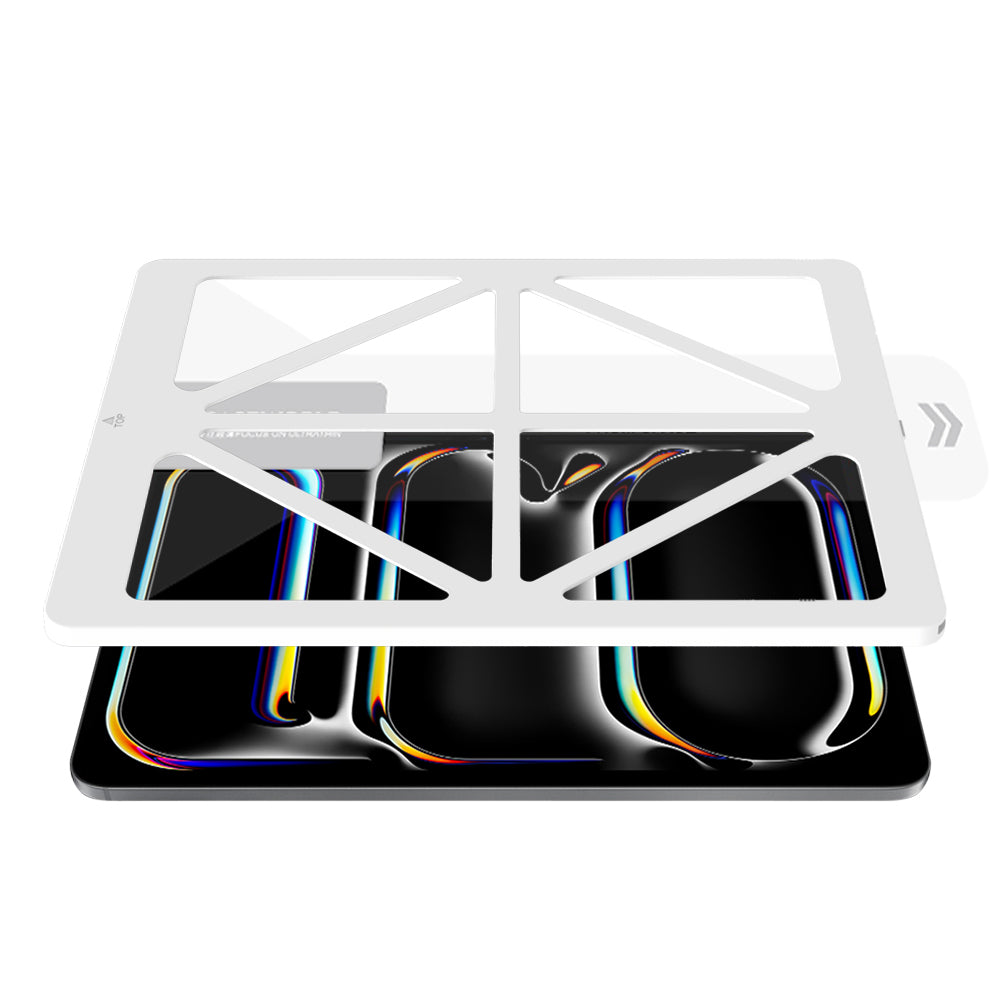 Apple iPad Pro 11 2024 CaseWorld Steel Shield Serisi Temperli Cam Ekran Koruyucu + Uygulama Aparatı
