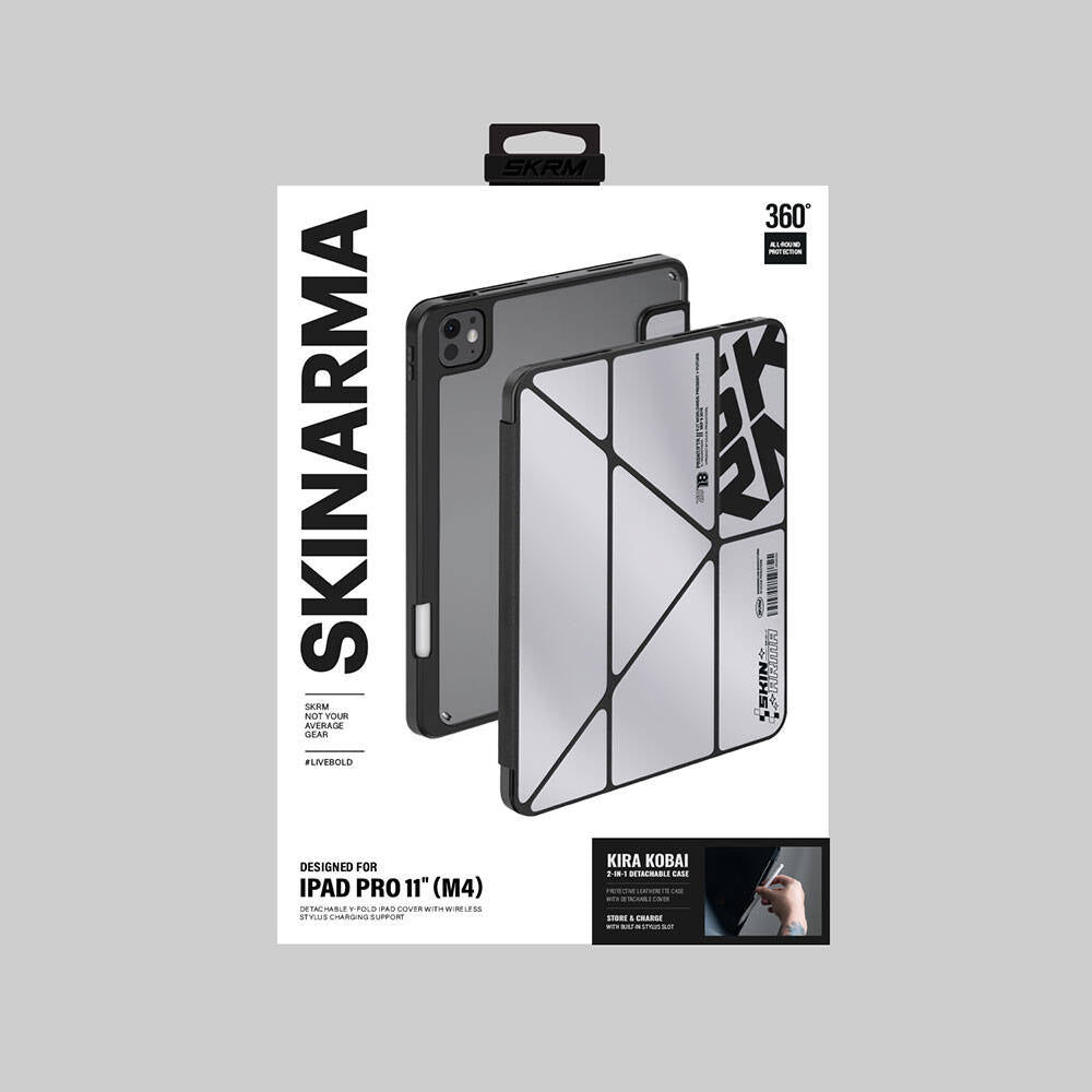 Apple iPad Pro 11 2025 M5 Kılıf SkinArma Holografik Tasarımlı Arkası Şeffaf Çıkarılabilir Magnetik Kira Kobai Kılıf