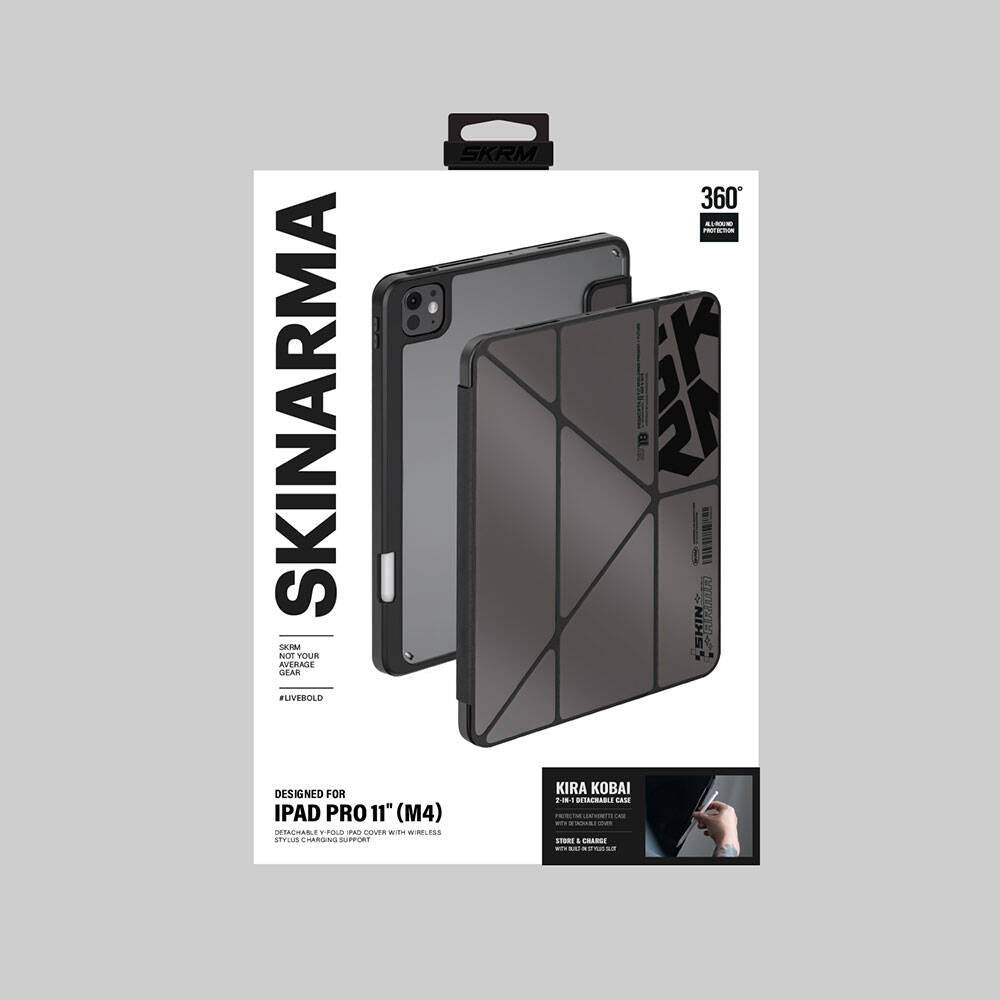 Apple iPad Pro 11 2025 M5 Kılıf SkinArma Holografik Tasarımlı Arkası Şeffaf Çıkarılabilir Magnetik Kira Kobai Kılıf