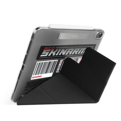 Apple iPad Pro 11 2025 M5 Kılıf SkinArma Sticker Tasarımlı Kalemlikli Arkası Şeffaf Standlı Magnetik Taito Kılıf