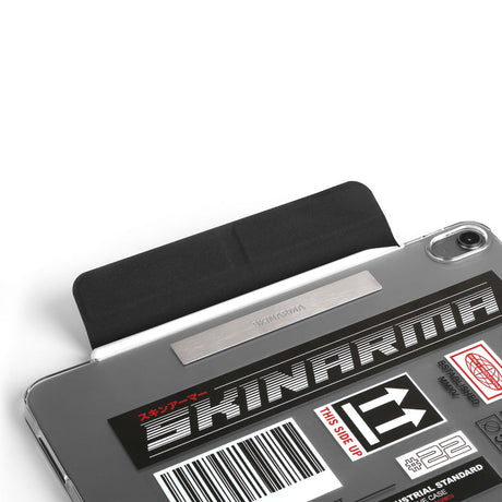 Apple iPad Pro 11 2025 M5 Kılıf SkinArma Sticker Tasarımlı Kalemlikli Arkası Şeffaf Standlı Magnetik Taito Kılıf