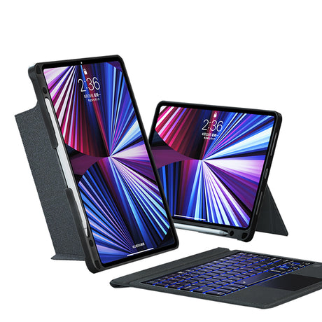 Apple iPad Pro 12.9 2020 (4.Nesil) Wiwu MagTouch Serisi Gizli Kalem Bölmeli Klavyeli Kılıf