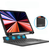 Apple iPad Pro 12.9 2021 (5.Nesil) Wiwu MagTouch Serisi Gizli Kalem Bölmeli Klavyeli Kılıf