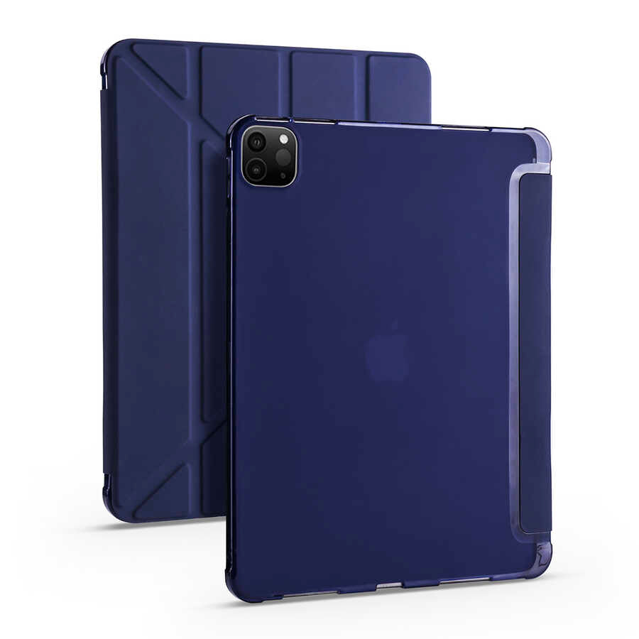 Apple iPad Pro 12.9 2022 M2 Kılıf Zore Tri Folding Kalem Bölmeli Standlı Kılıf
