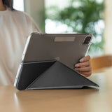 Apple iPad Pro 13 2024 Raptic Clear Folio Airbagli Şeffaf Kapaklı Katlanabilir Standlı Kılıf