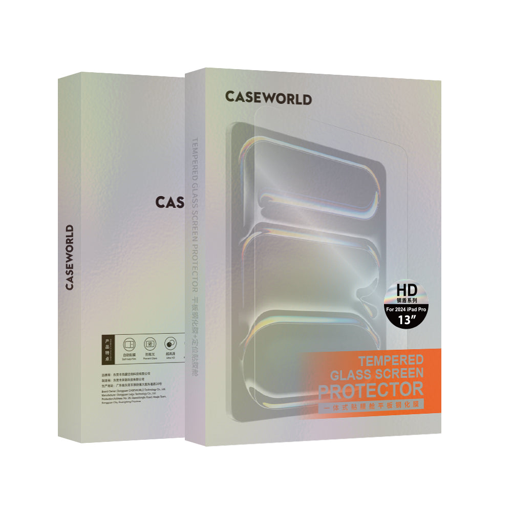 Apple iPad Pro 13 2025 M5 CaseWorld Steel Shield Serisi Temperli Cam Ekran Koruyucu + Uygulama Aparatı