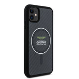 Apple iPhone 11 Kılıf Aston Martin Orjinal Lisanslı M-safe Şarj Özellikli Renkli Halka ve Karbon Fiber Tasarımlı Kapak
