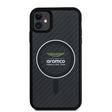 Apple iPhone 11 Kılıf Aston Martin Orjinal Lisanslı M-safe Şarj Özellikli Renkli Halka ve Karbon Fiber Tasarımlı Kapak