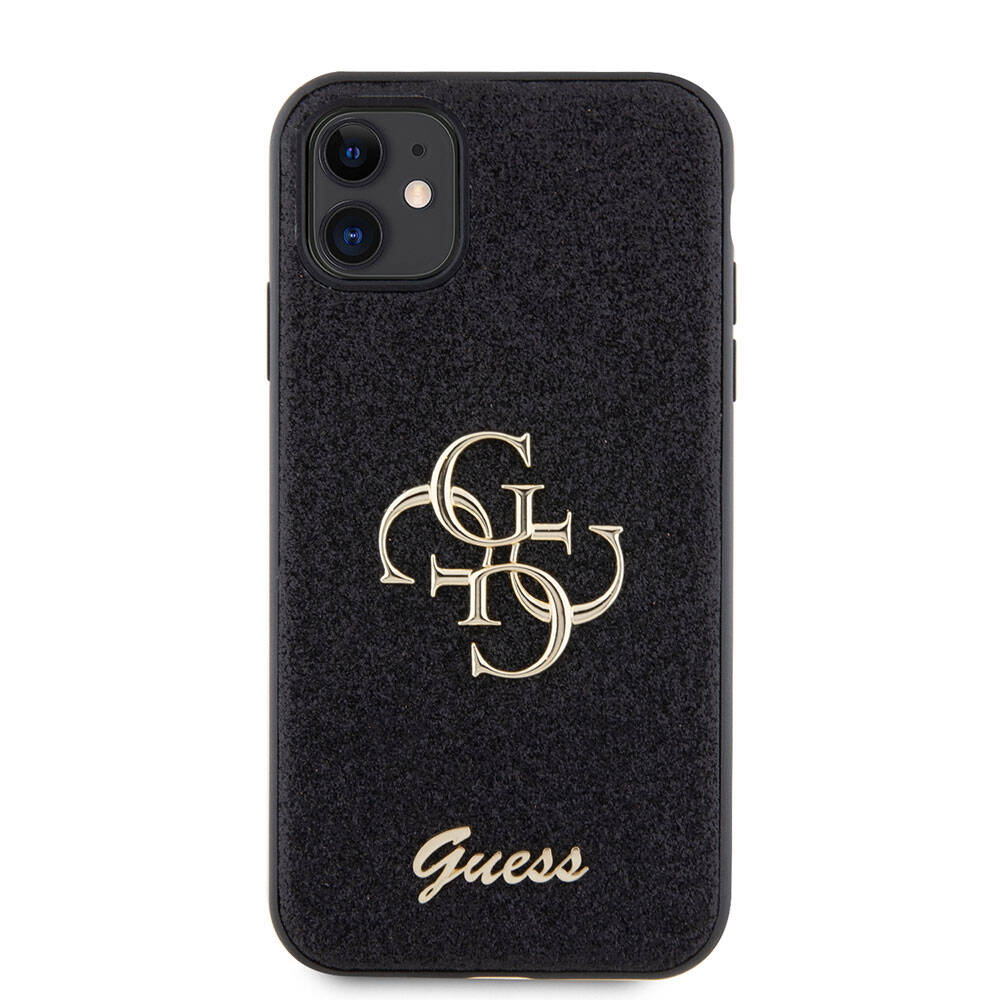Apple iPhone 11 Kılıf Guess Orjinal Lisanslı 4G Büyük Metal Logolu Glitter Kapak
