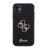 Apple iPhone 11 Kılıf Guess Orjinal Lisanslı 4G Büyük Metal Logolu Glitter Kapak
