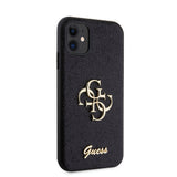 Apple iPhone 11 Kılıf Guess Orjinal Lisanslı 4G Büyük Metal Logolu Glitter Kapak