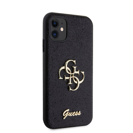 Apple iPhone 11 Kılıf Guess Orjinal Lisanslı 4G Büyük Metal Logolu Glitter Kapak
