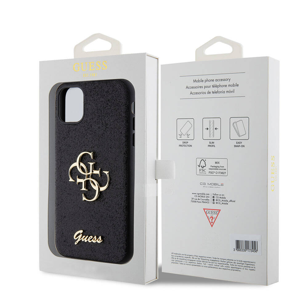 Apple iPhone 11 Kılıf Guess Orjinal Lisanslı 4G Büyük Metal Logolu Glitter Kapak