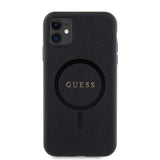 Apple iPhone 11 Kılıf Guess Orjinal Lisanslı M-safe Şarj Özellikli Yazı Logolu Saffiano Classic Kapak