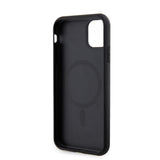 Apple iPhone 11 Kılıf Guess Orjinal Lisanslı M-safe Şarj Özellikli Yazı Logolu Saffiano Classic Kapak