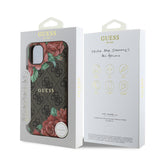 Apple iPhone 11 Kılıf Guess Orjinal Lisanslı M-safe Uyumlu Gül Baskılı 4G Desenli Yazı Logolu Kapak