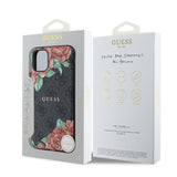 Apple iPhone 11 Kılıf Guess Orjinal Lisanslı M-safe Uyumlu Gül Baskılı 4G Desenli Yazı Logolu Kapak