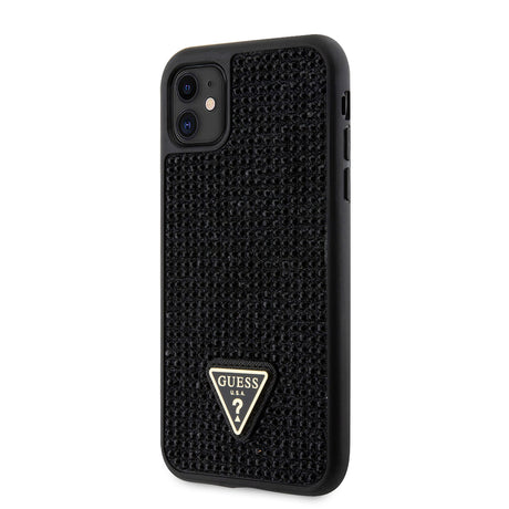 Apple iPhone 11 Kılıf Guess Orjinal Lisanslı Taşlı Arka Yüzey Üçgen Logolu Kapak