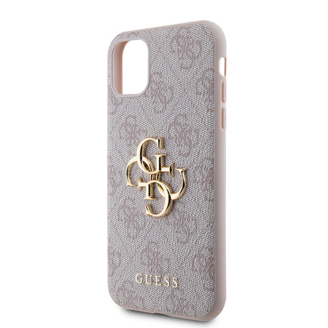 Apple iPhone 11 Kılıf Guess PU Deri Büyük Metal Logo Dizaynlı Kapak