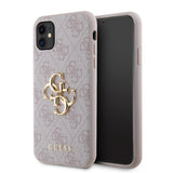 Apple iPhone 11 Kılıf Guess PU Deri Büyük Metal Logo Dizaynlı Kapak