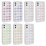 Apple iPhone 11 Kılıf Kamera Korumalı Renkli Kalp Desenli Transparan Zore Kalp Kapak
