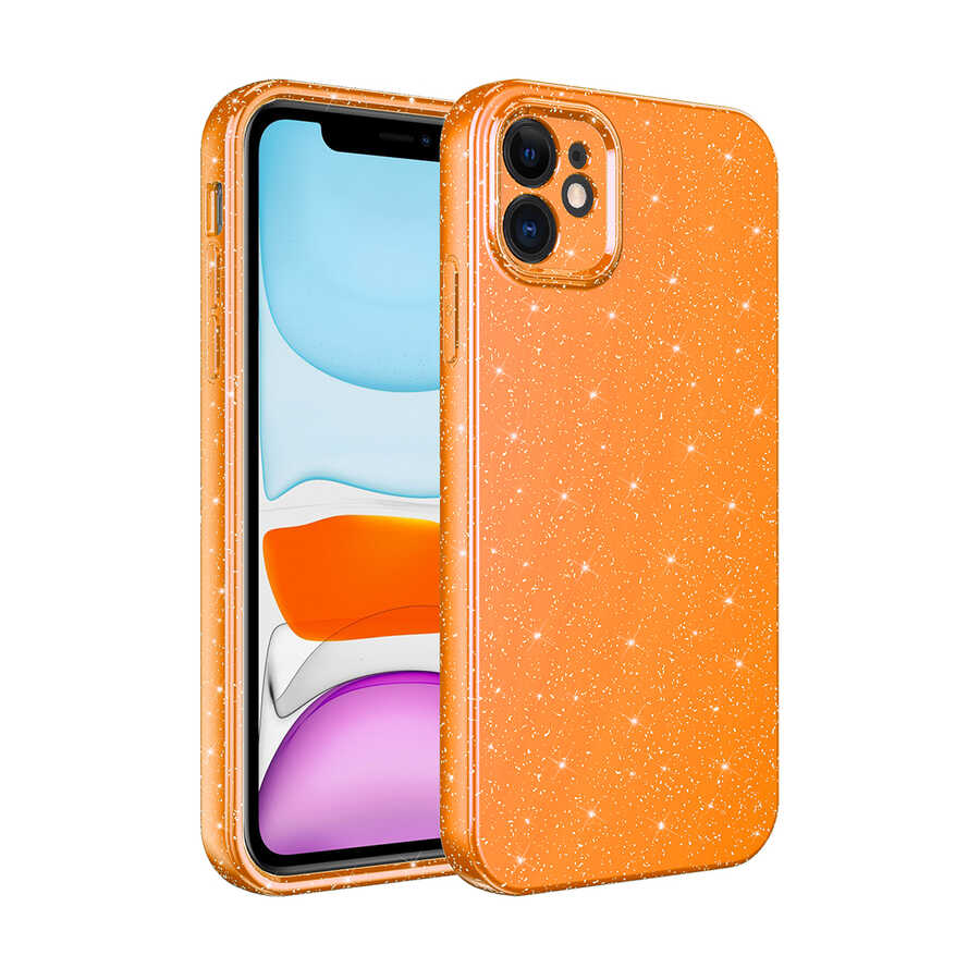 Apple iPhone 11 Kılıf Kamera Korumalı Simli Lüks Zore Koton Kapak