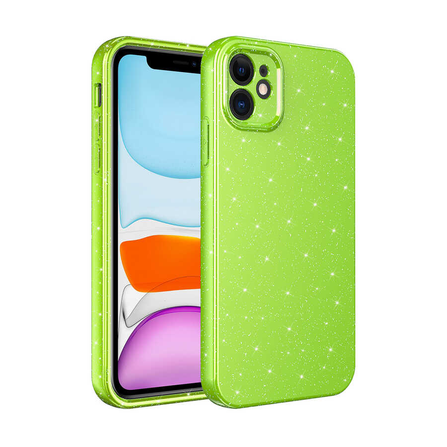 Apple iPhone 11 Kılıf Kamera Korumalı Simli Lüks Zore Koton Kapak