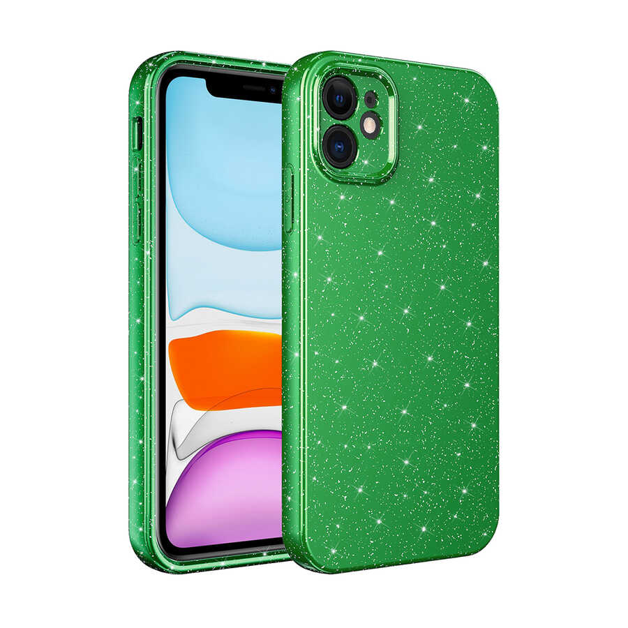 Apple iPhone 11 Kılıf Kamera Korumalı Simli Lüks Zore Koton Kapak