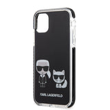 Apple iPhone 11 Kılıf Karl Lagerfeld Kenarları Siyah Silikon K&C Dizayn Kapak