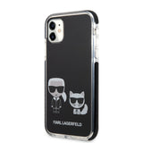 Apple iPhone 11 Kılıf Karl Lagerfeld Kenarları Siyah Silikon K&C Dizayn Kapak