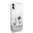 Apple iPhone 11 Kılıf Karl Lagerfeld Sıvılı Simli Choupette Fun Dizayn Kapak