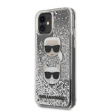 Apple iPhone 11 Kılıf Karl Lagerfeld Sıvılı Simli K&C Dizayn Kapak
