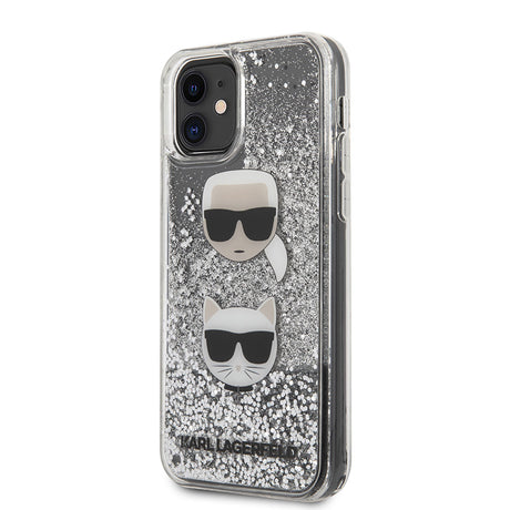 Apple iPhone 11 Kılıf Karl Lagerfeld Sıvılı Simli K&C Dizayn Kapak