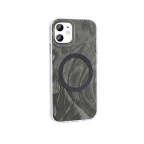 Apple iPhone 11 Kılıf M-safe Şarj Özellikli Fırça Boya Desenli Zore Palet Kapak