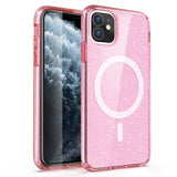 Apple iPhone 11 Kılıf M-safe Şarj Özellikli Parlayan Simli Saydam Renkli Zore Allstar Kapak