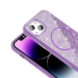 Apple iPhone 11 Kılıf M-safe Şarj Özellikli Parlayan Simli Zore Okso Kapak